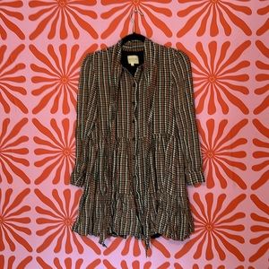 Sezane Selena dress plaid bow buttoned mini dress - size 36